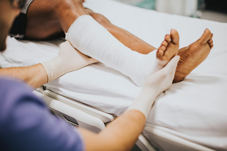 Person recovering from an injury