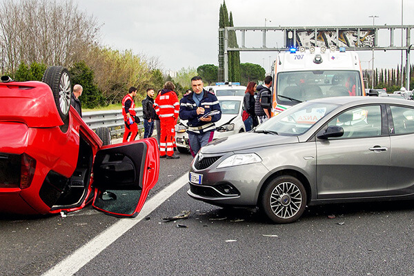 Cars damaged in a collision