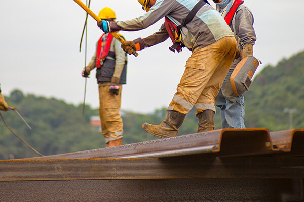 Construction workers on a job site